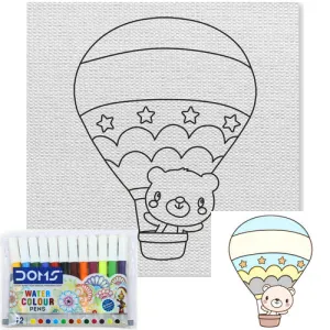 6x6" Printed Canvas Board DIY - Balloon Cartoon