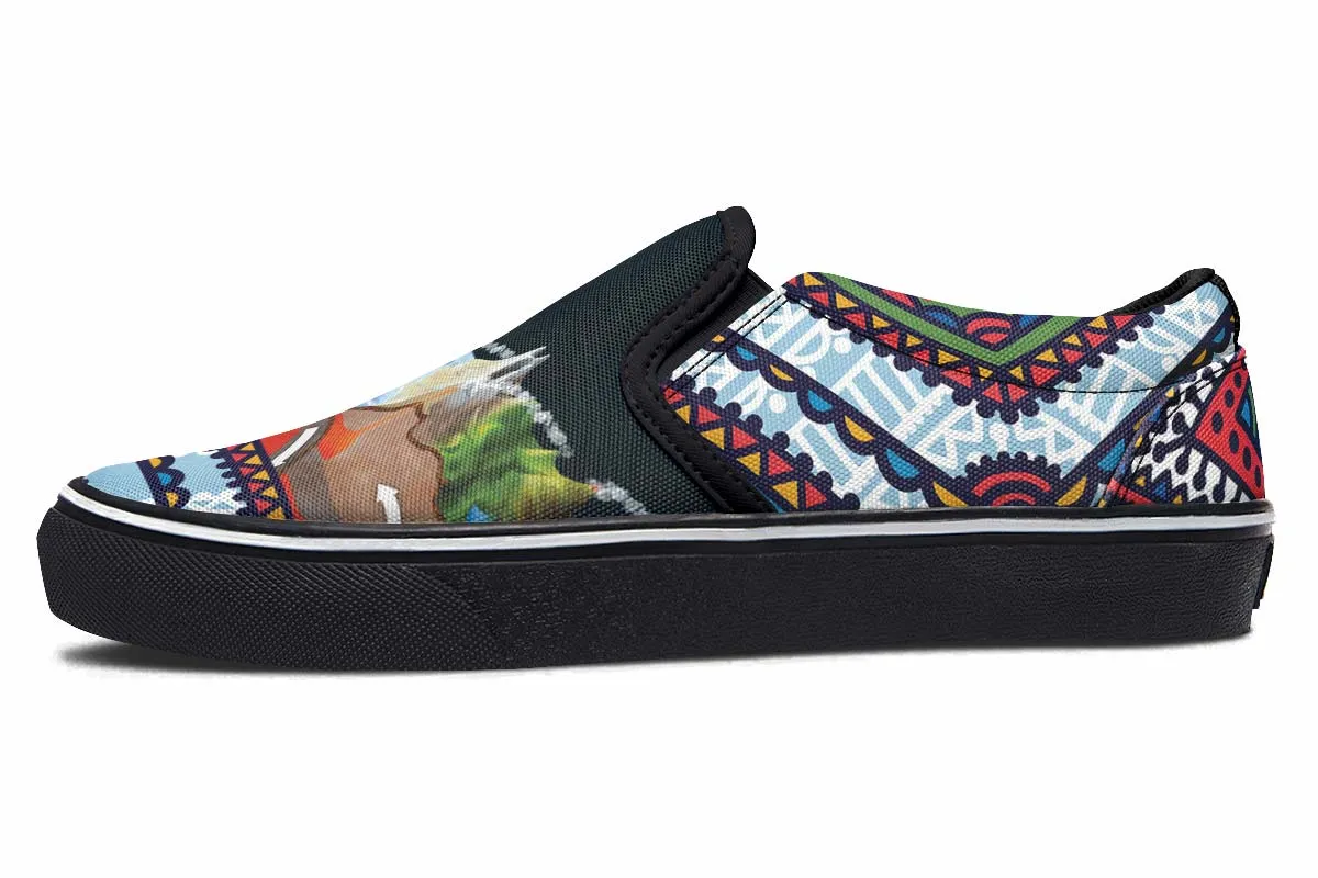 Abstract Tectonic Plates Slip-On Shoes