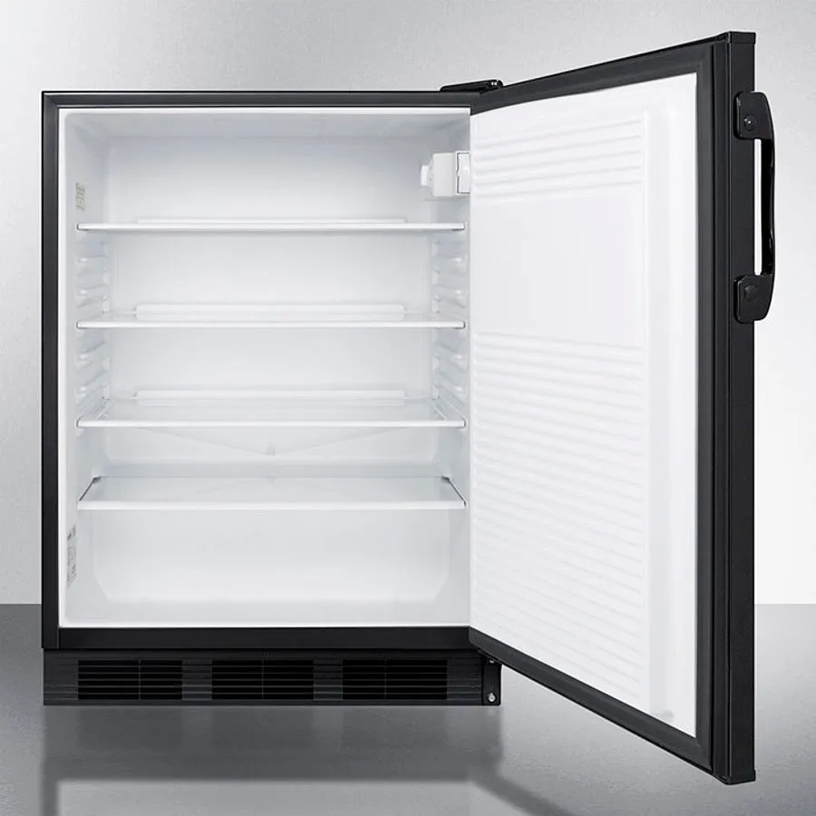 Accucold 24" Wide Built-In All-Refrigerator, ADA Compliant Design Black