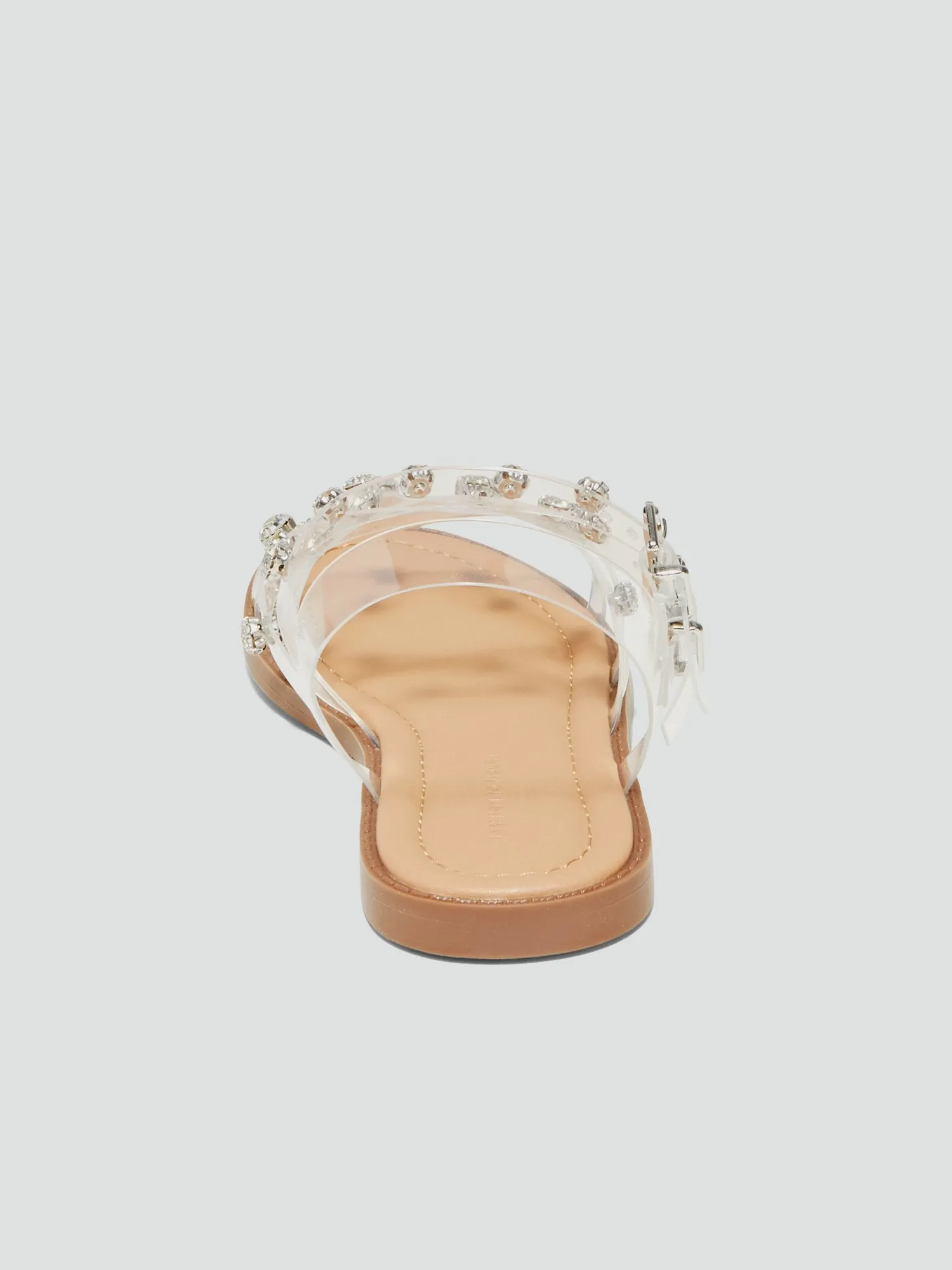 Adira Clear Strappy Sandals with Rhinetones