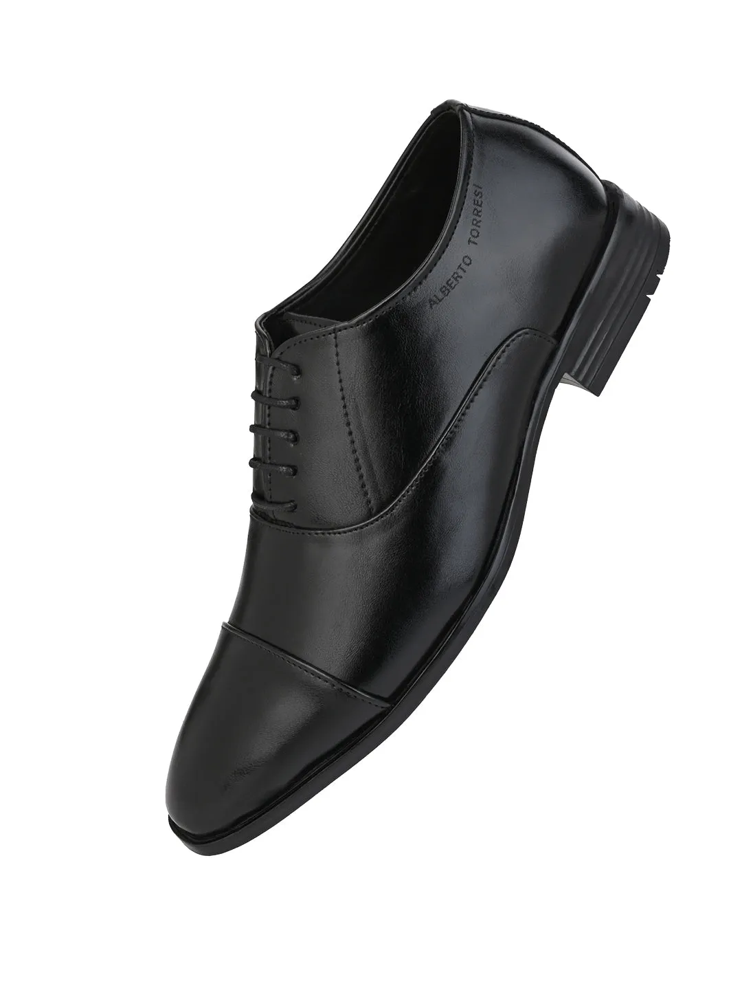 Alberto Torresi Synthetic Black Laceup Formal Shoes