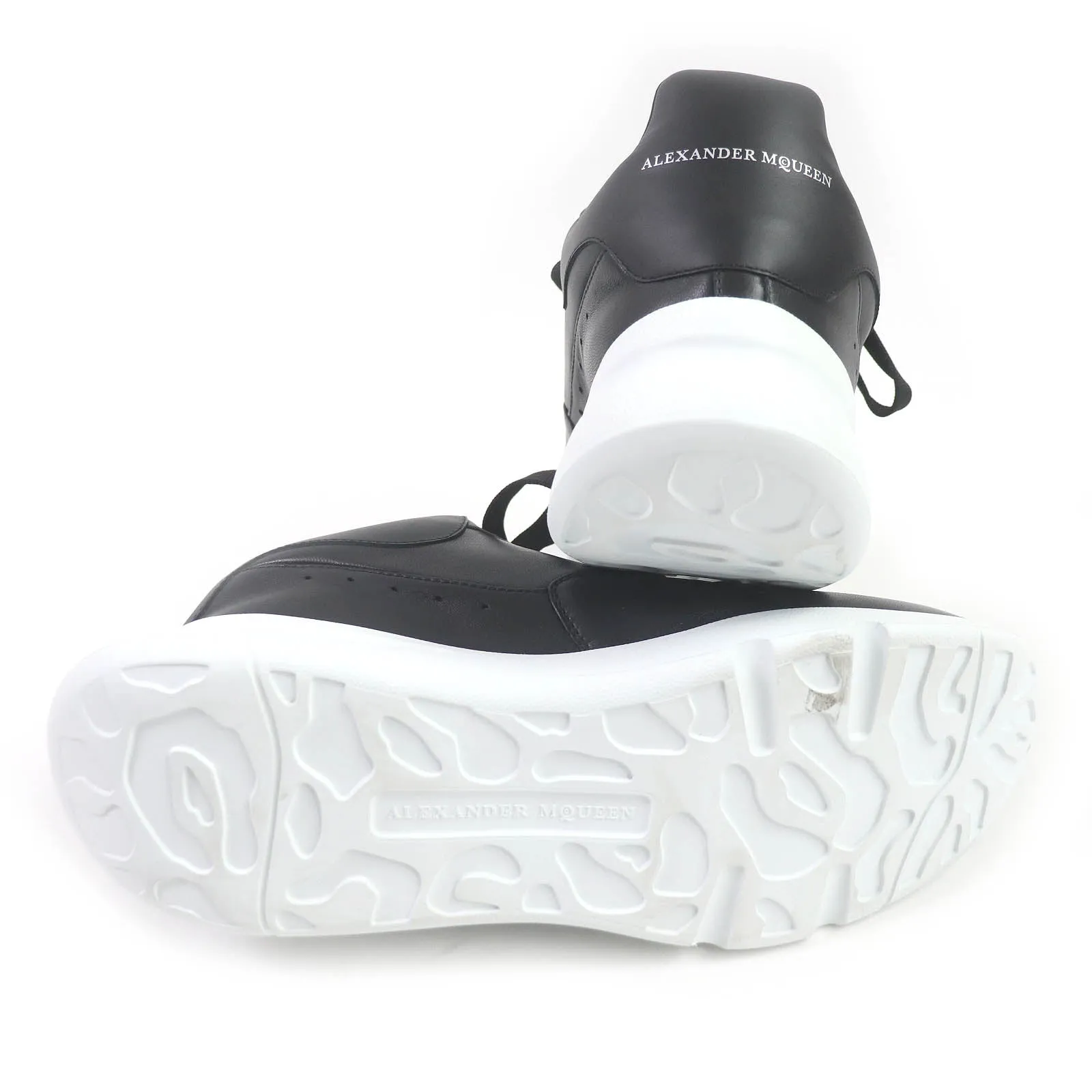 Alexander McQueen Leather Runner Sneakers Black White