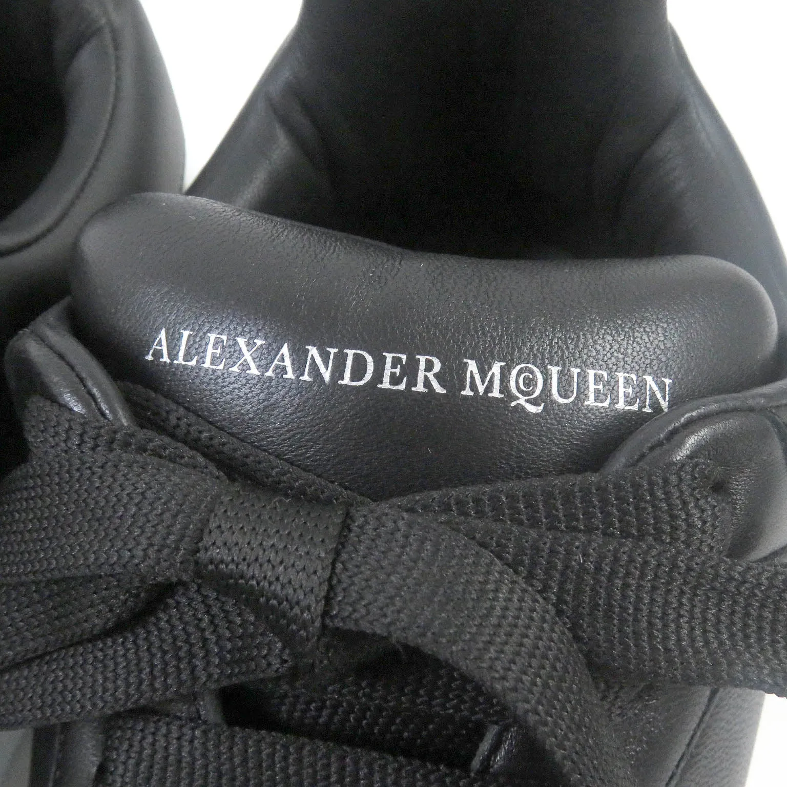 Alexander McQueen Leather Runner Sneakers Black White