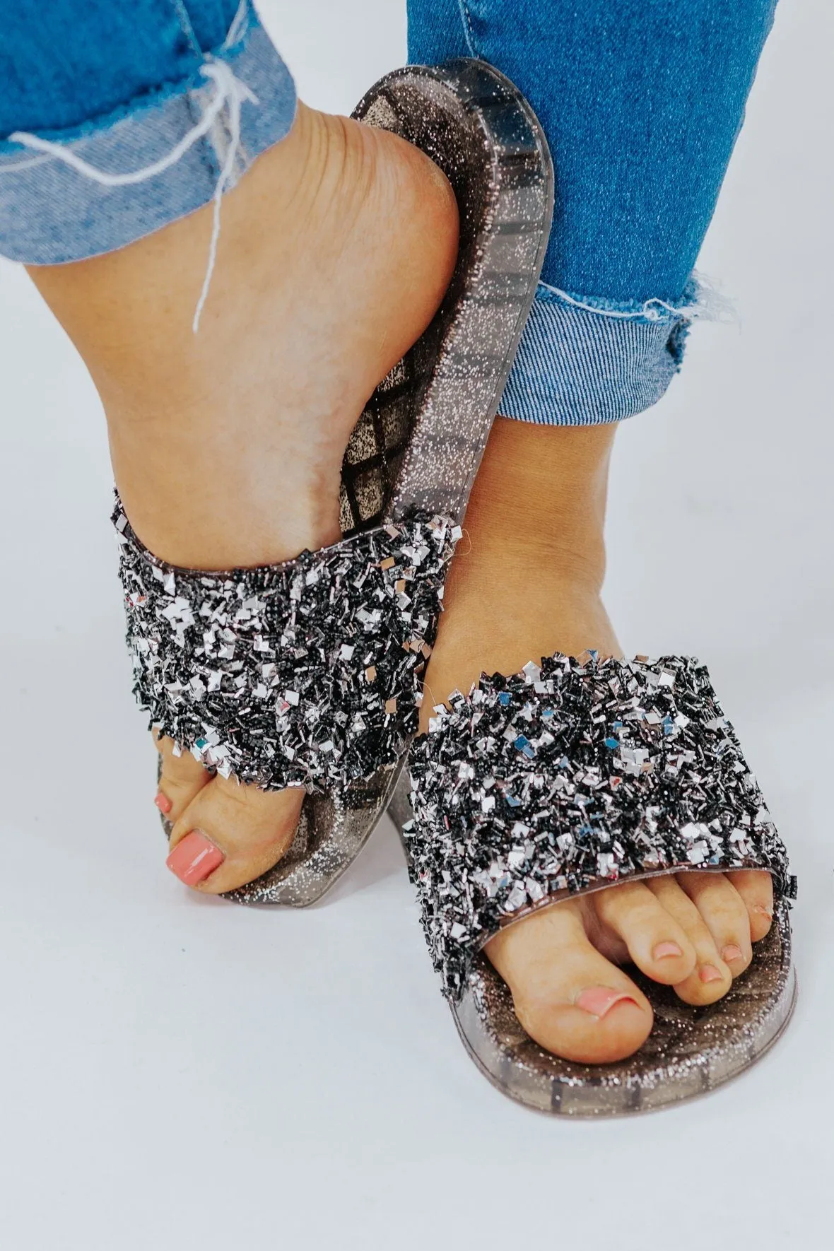 All Of The Stars Jelly Sandals In Black