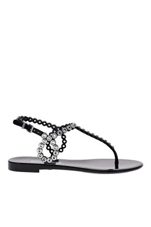 Almost Bare Crystal Black Jelly Sandal