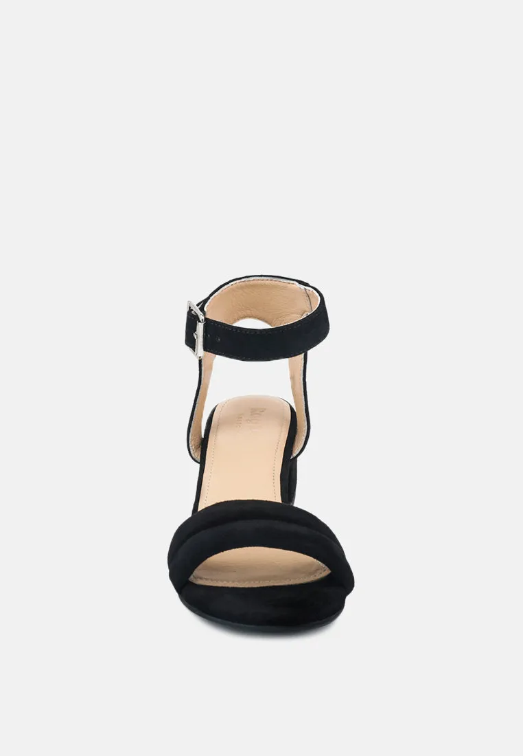 AMELIA Black Minimalist Block Heel Sandal