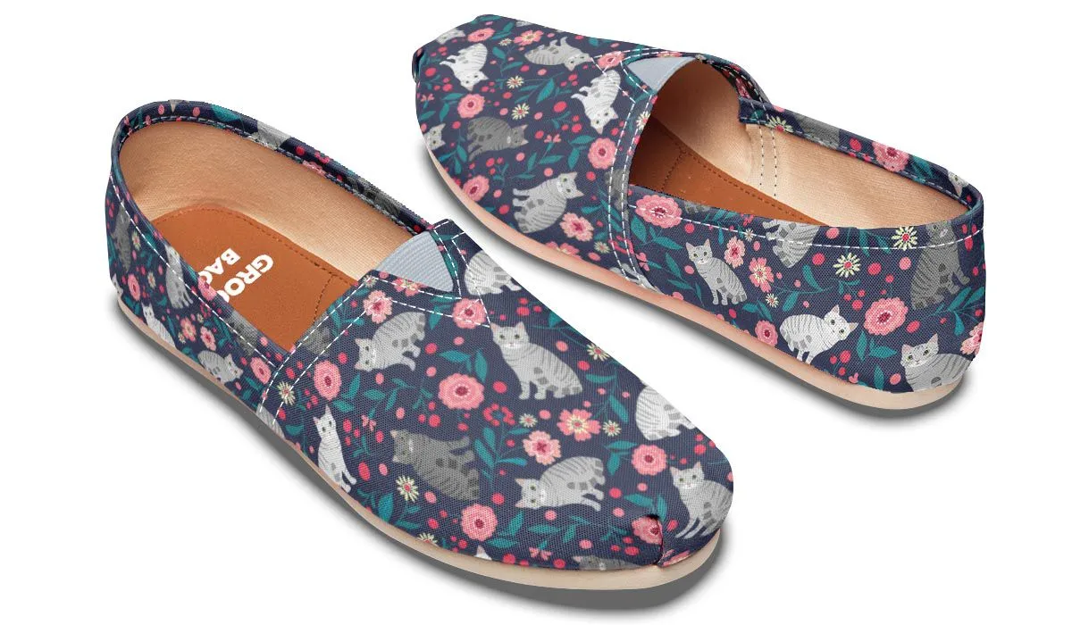 American Short hair Cat Flower Casual Shoes