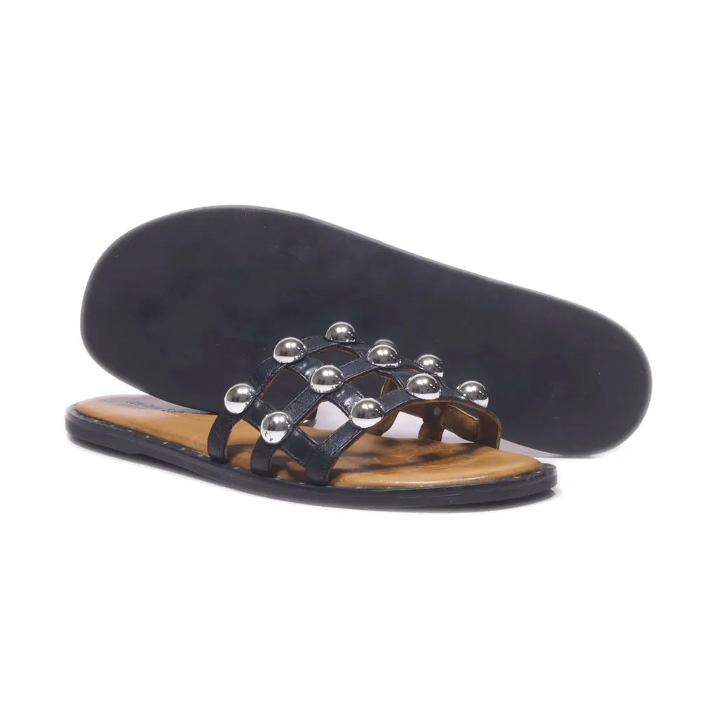 Andrea Sabatini Flat Sandals Leather Black Colour For Women