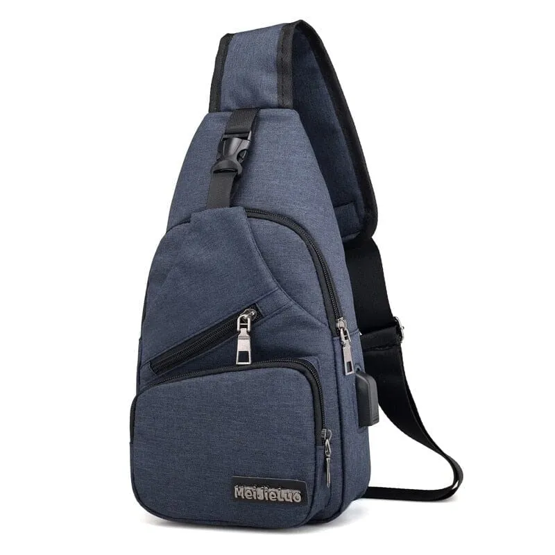 Angry Bag - Mochila de Ombro Transversal com USB Casual Pequena