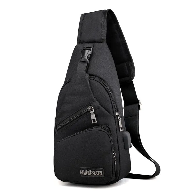 Angry Bag - Mochila de Ombro Transversal com USB Casual Pequena