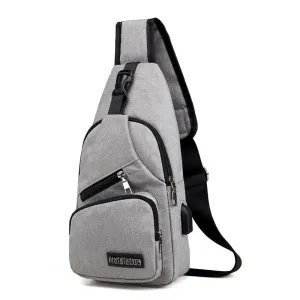 Angry Bag - Mochila de Ombro Transversal com USB Casual Pequena