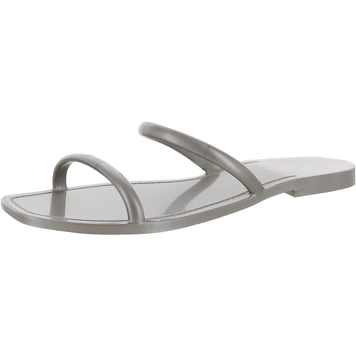 Aqua Womens Metallic Slip On Jelly Sandals