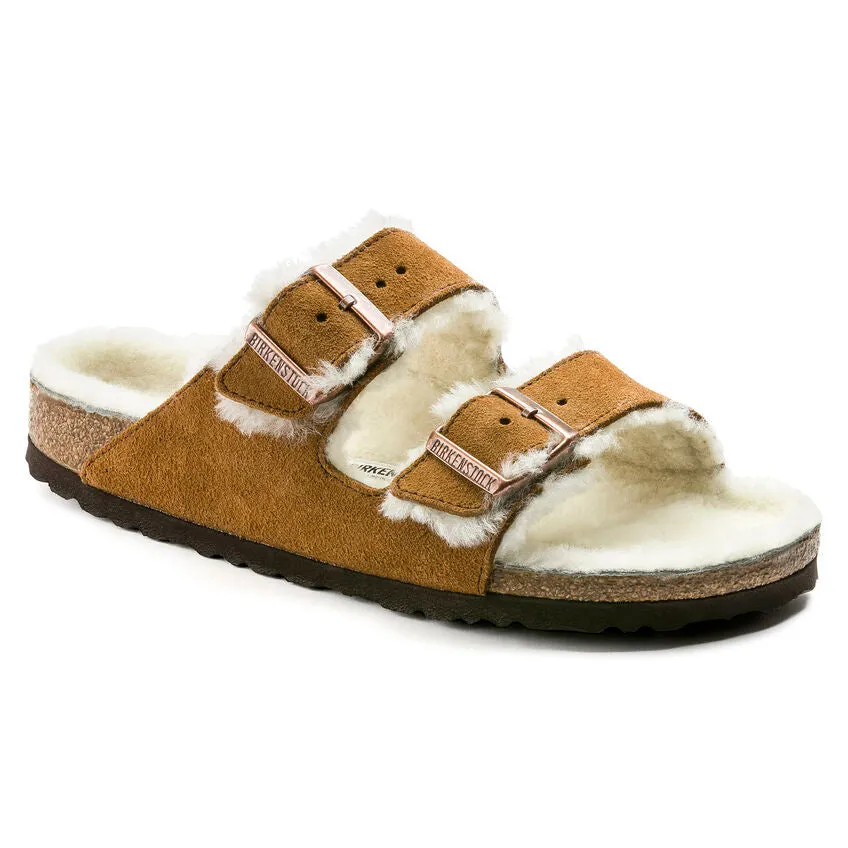 Arizona Shearling Suede Leather Shoe by Birkenstock- Mink