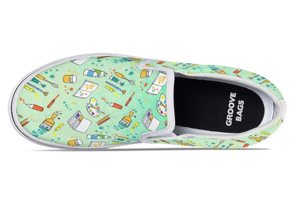 Artist Pattern Slip-On Shoes