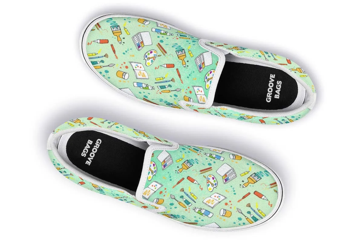 Artist Pattern Slip-On Shoes