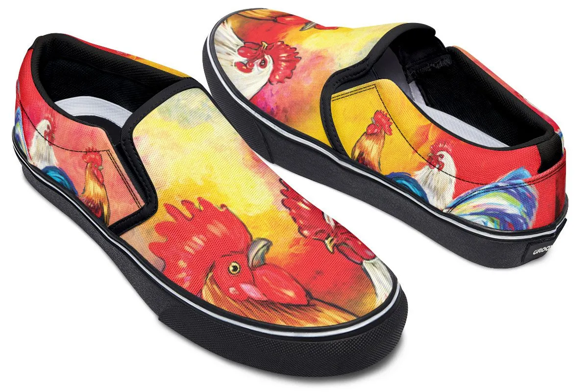 Artistic Rooster Slip-On Shoes