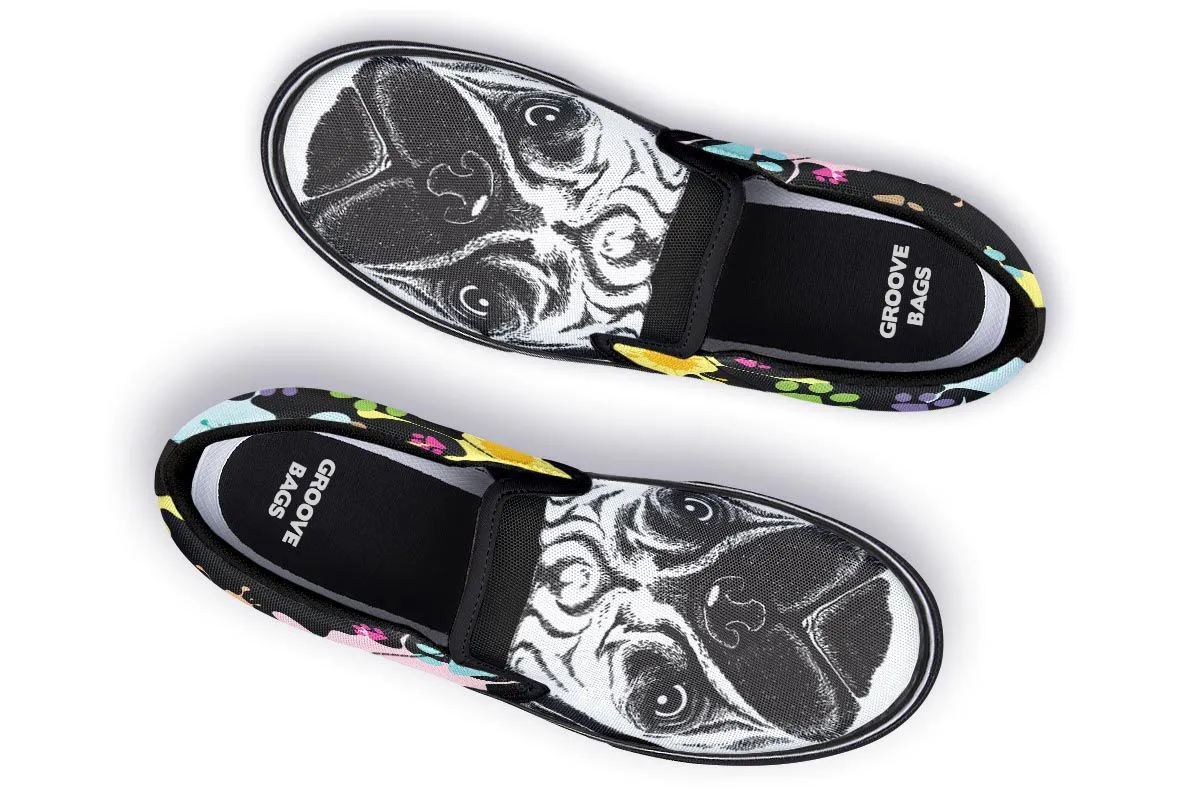 Artsy Pug Slip-On Shoes