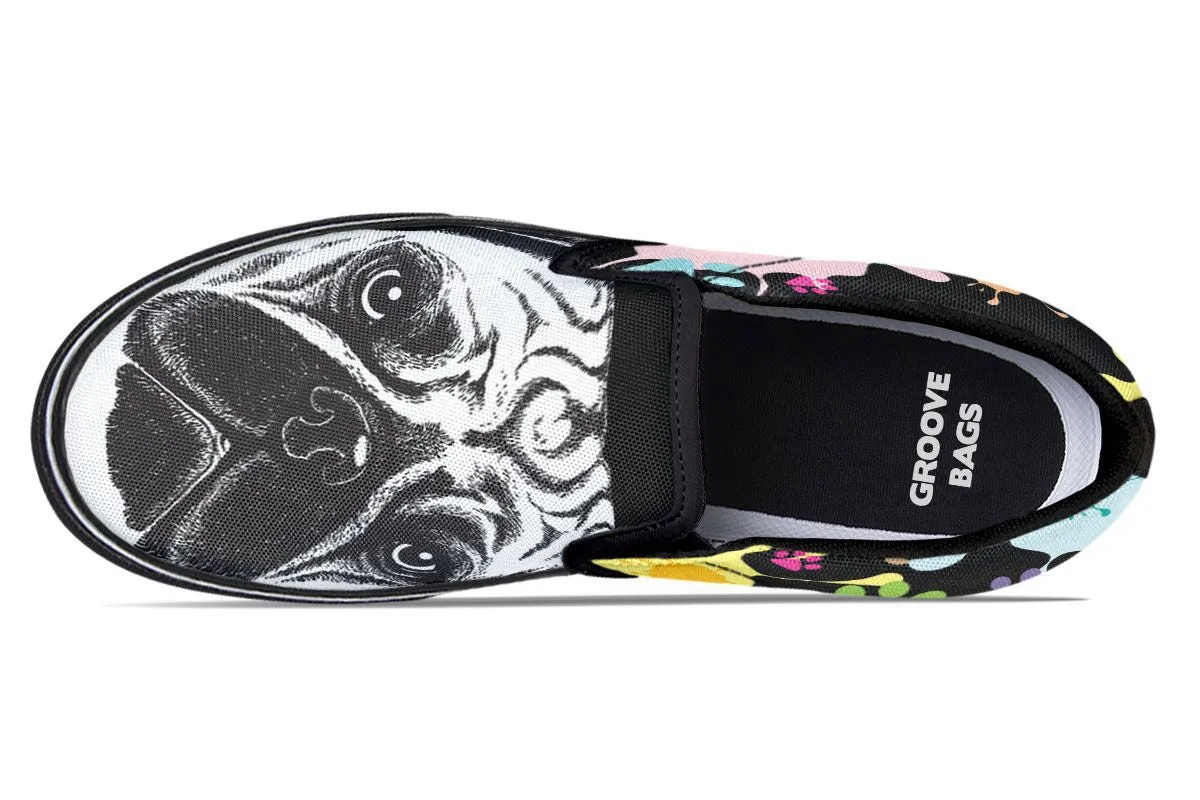 Artsy Pug Slip-On Shoes