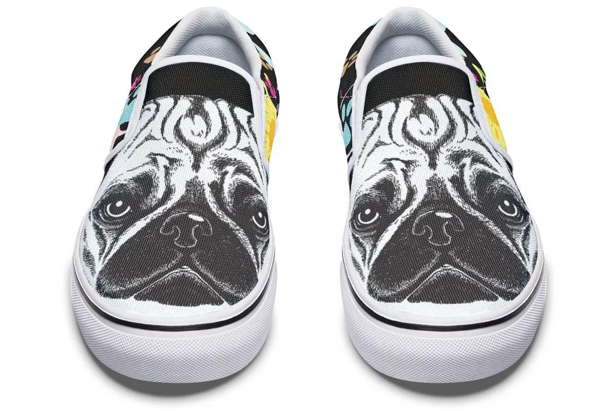 Artsy Pug Slip-On Shoes