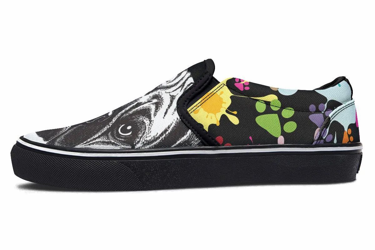 Artsy Pug Slip-On Shoes