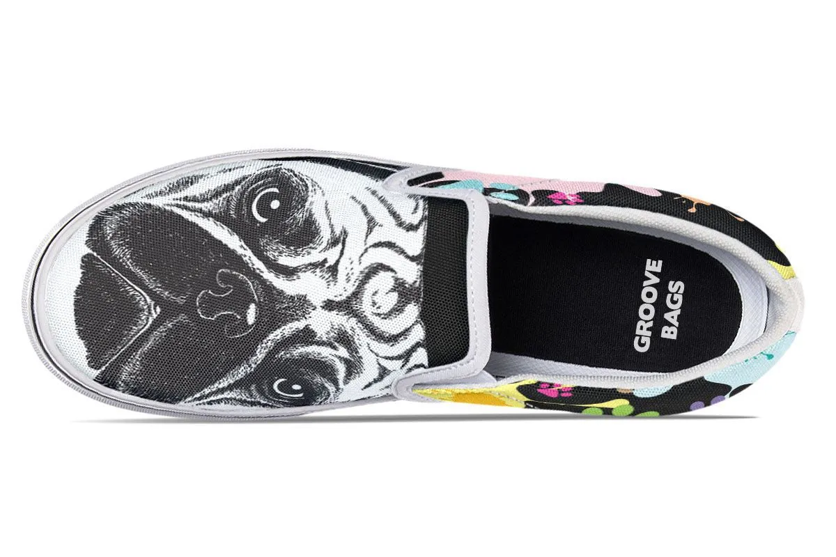 Artsy Pug Slip-On Shoes