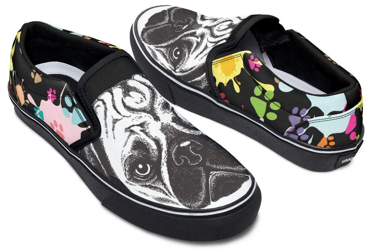 Artsy Pug Slip-On Shoes