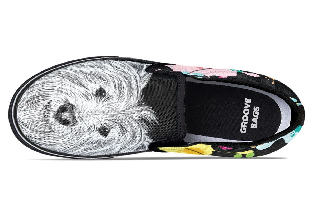 Artsy Westie Slip-On Shoes