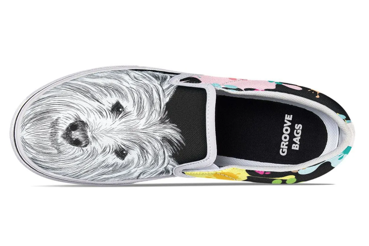 Artsy Westie Slip-On Shoes