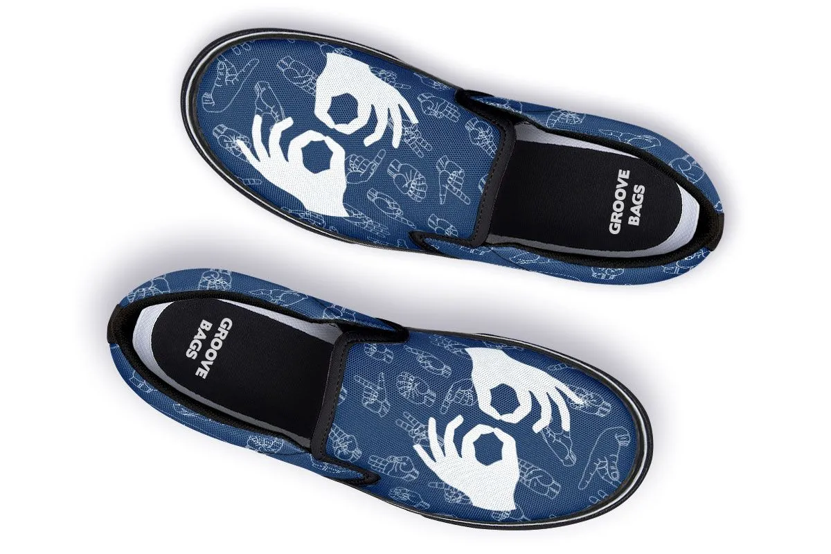 ASL Interpreter Slip-On Shoes