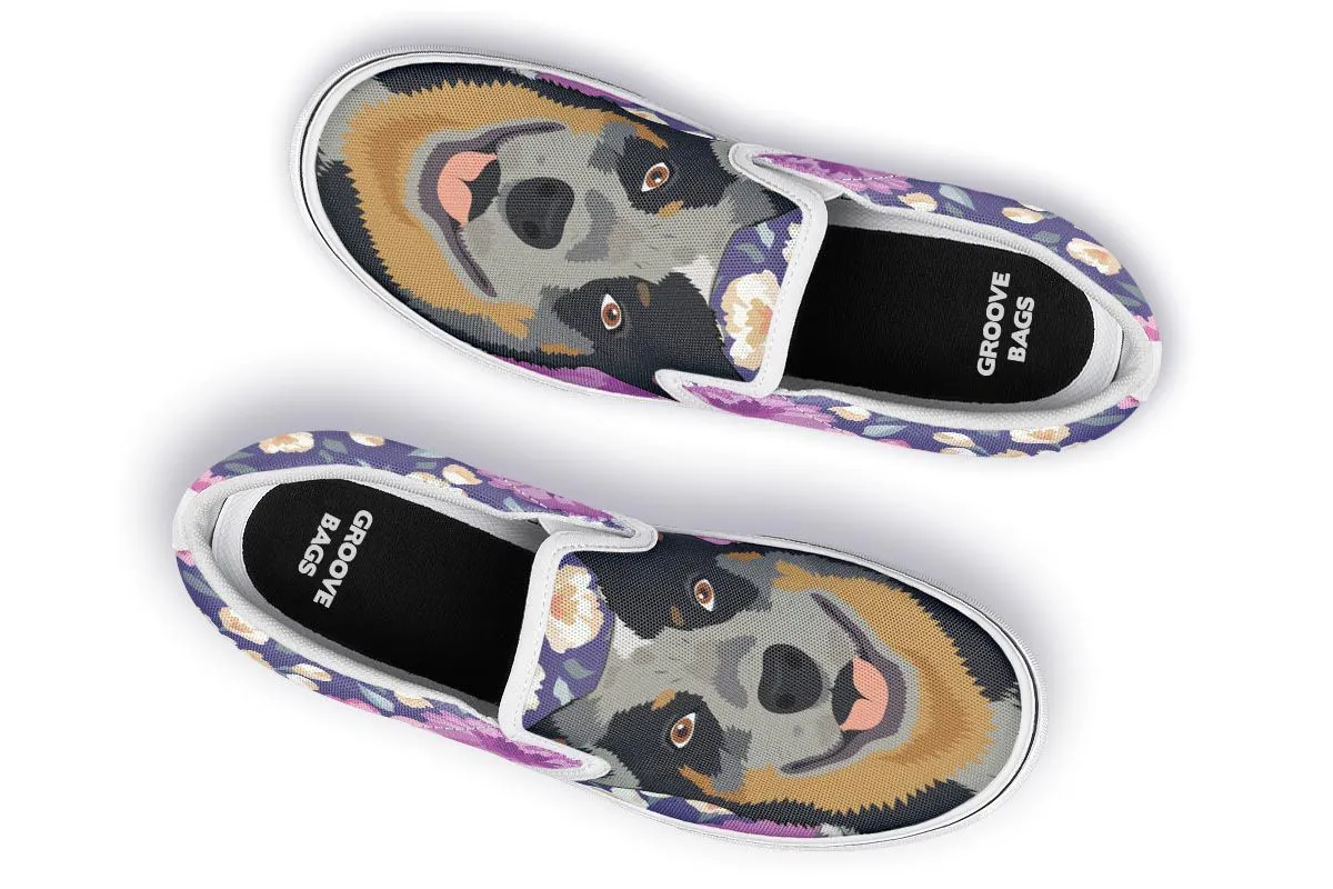 Australian Cattle Dog Portrait Slip-On Shoes