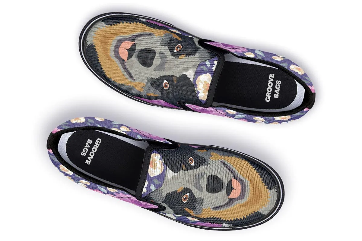 Australian Cattle Dog Portrait Slip-On Shoes