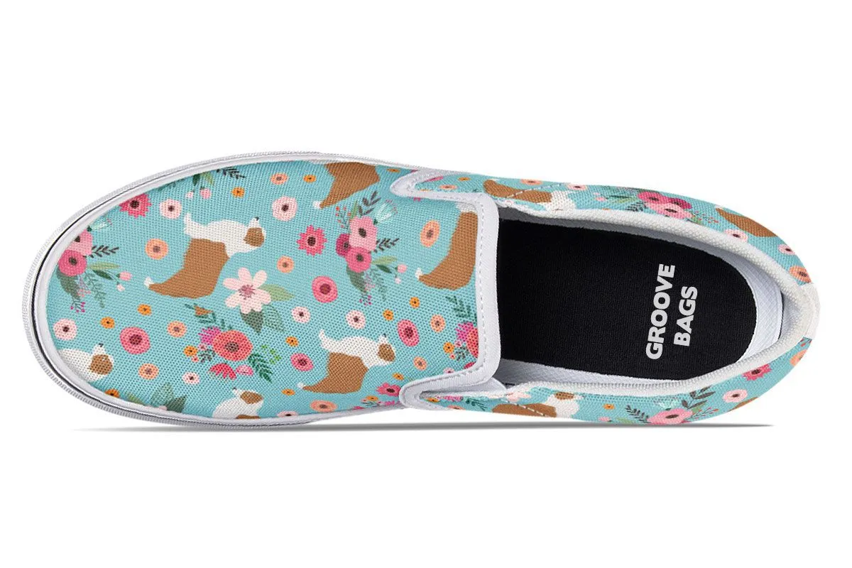 Australian Shepherd Flower Slip-On Shoes