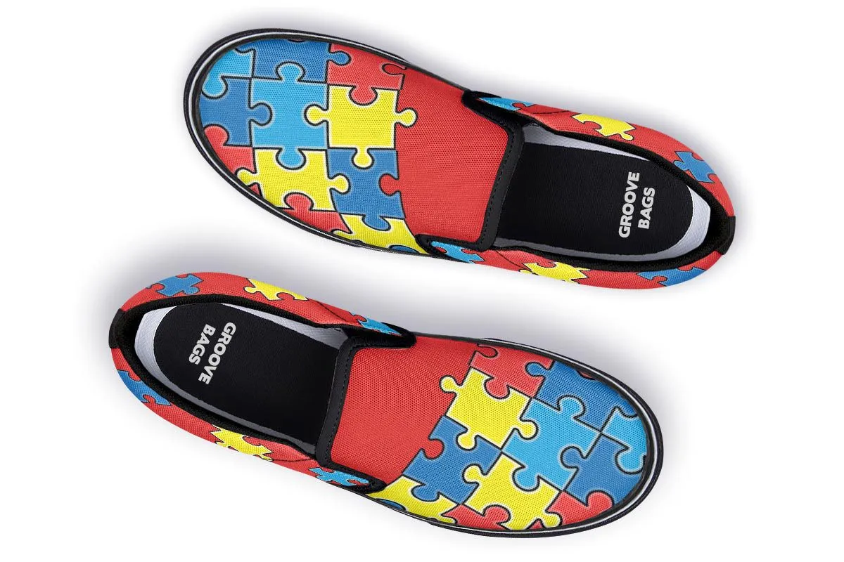 Autism Awareness Puzzle Slip-On Shoes