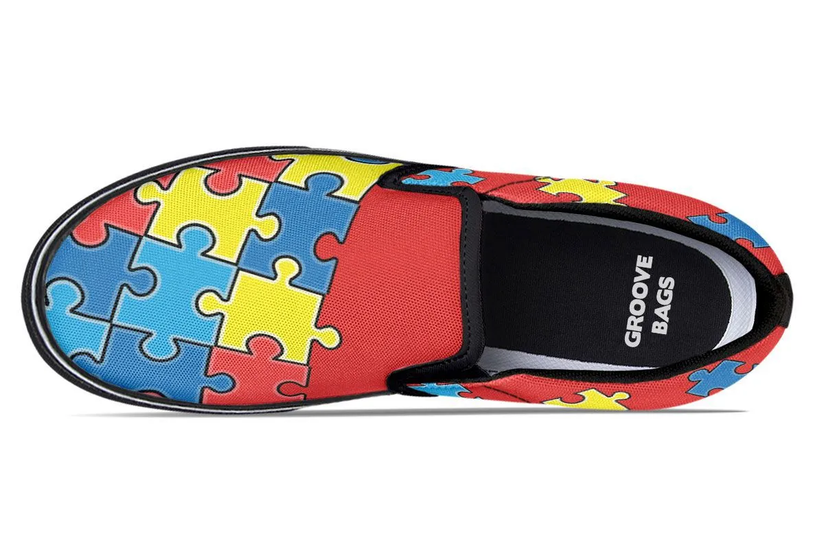 Autism Awareness Puzzle Slip-On Shoes