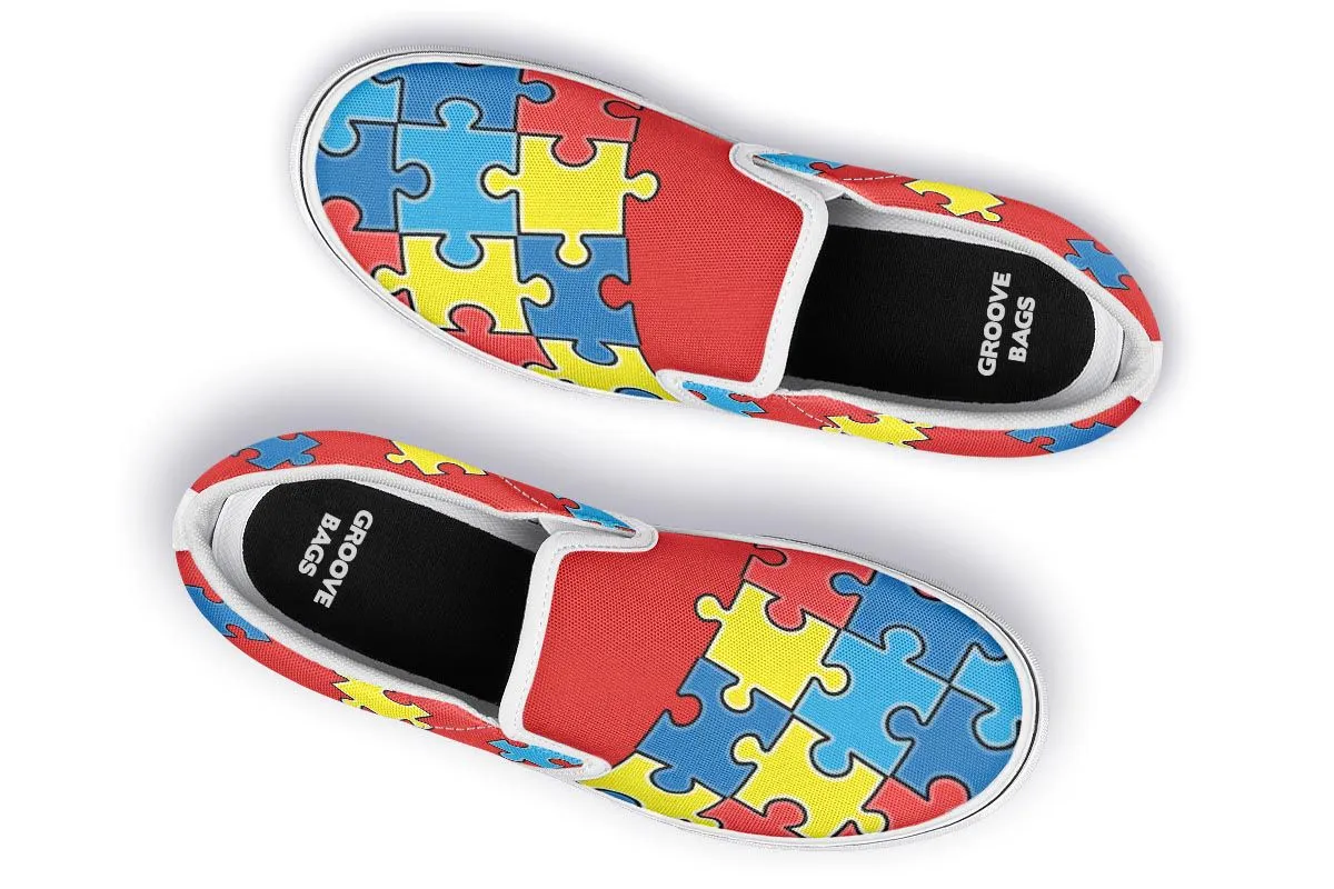 Autism Awareness Puzzle Slip-On Shoes