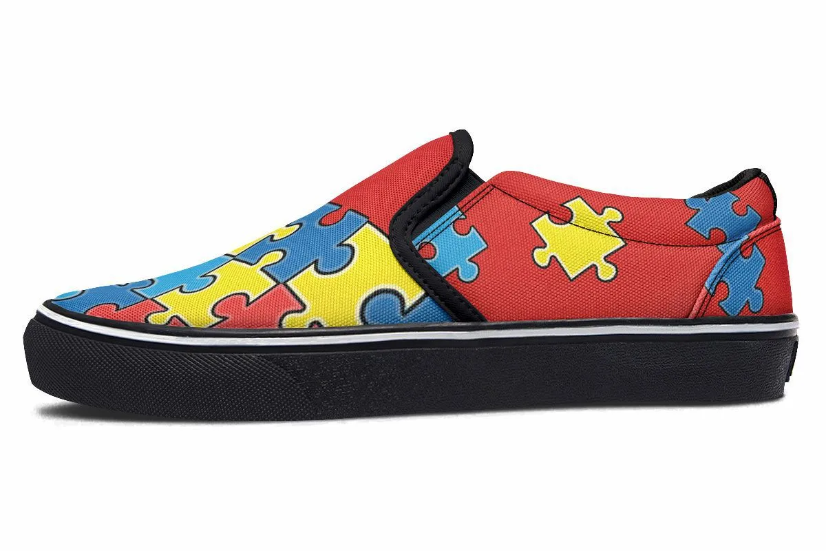 Autism Awareness Puzzle Slip-On Shoes