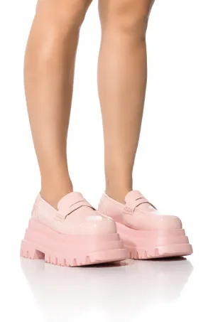 AZALEA WANG ALEO BASIC FLATFORM LOAFER IN PINK