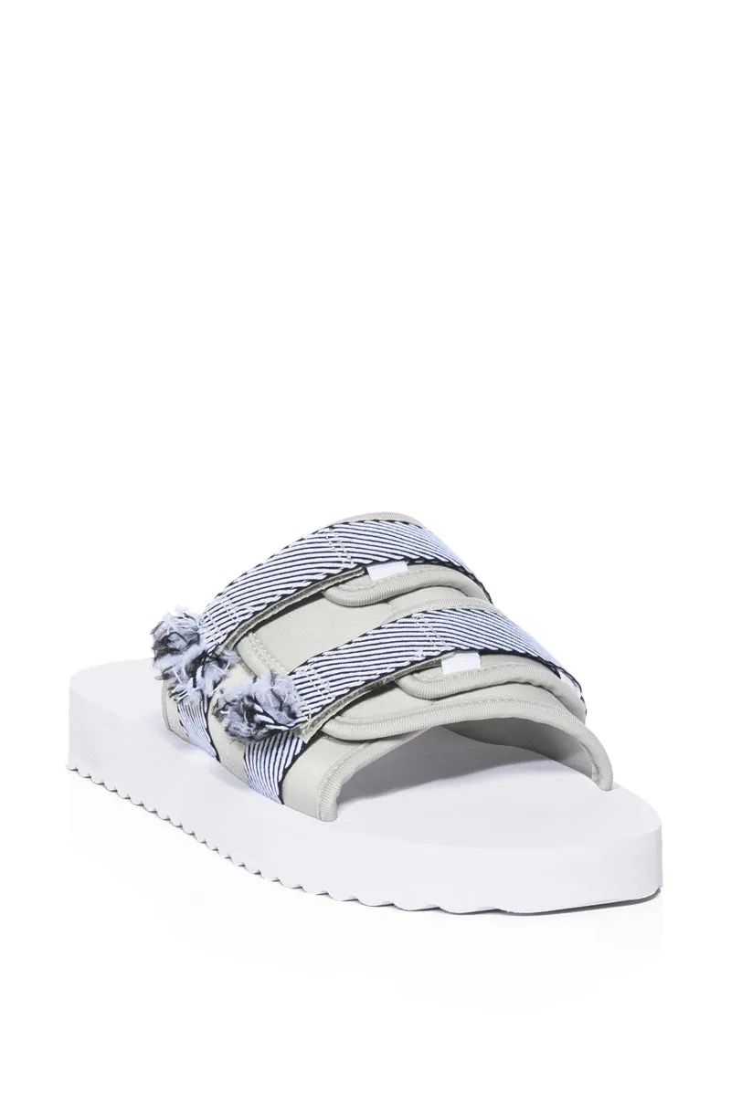 AZALEA WANG BOKA SLIP ON FLAT SANDAL IN WHITE