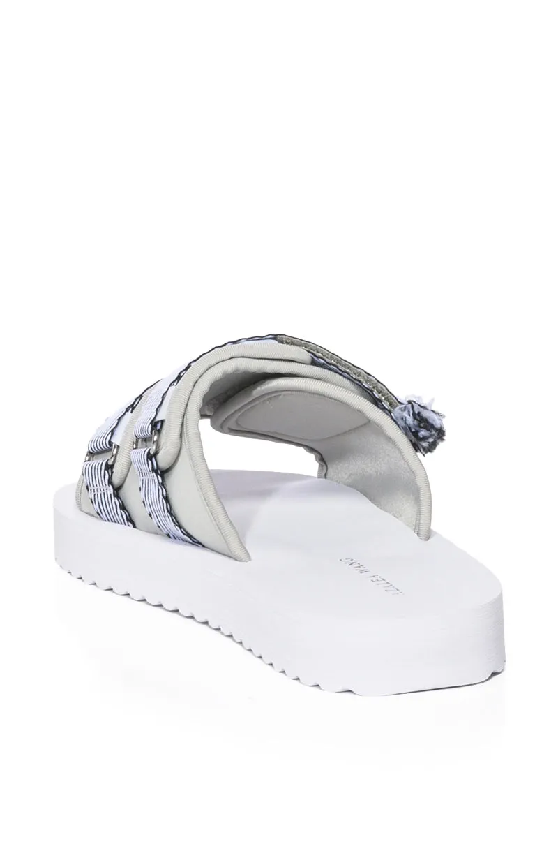 AZALEA WANG BOKA SLIP ON FLAT SANDAL IN WHITE