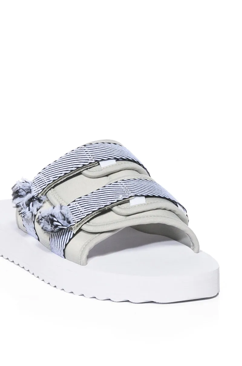 AZALEA WANG BOKA SLIP ON FLAT SANDAL IN WHITE