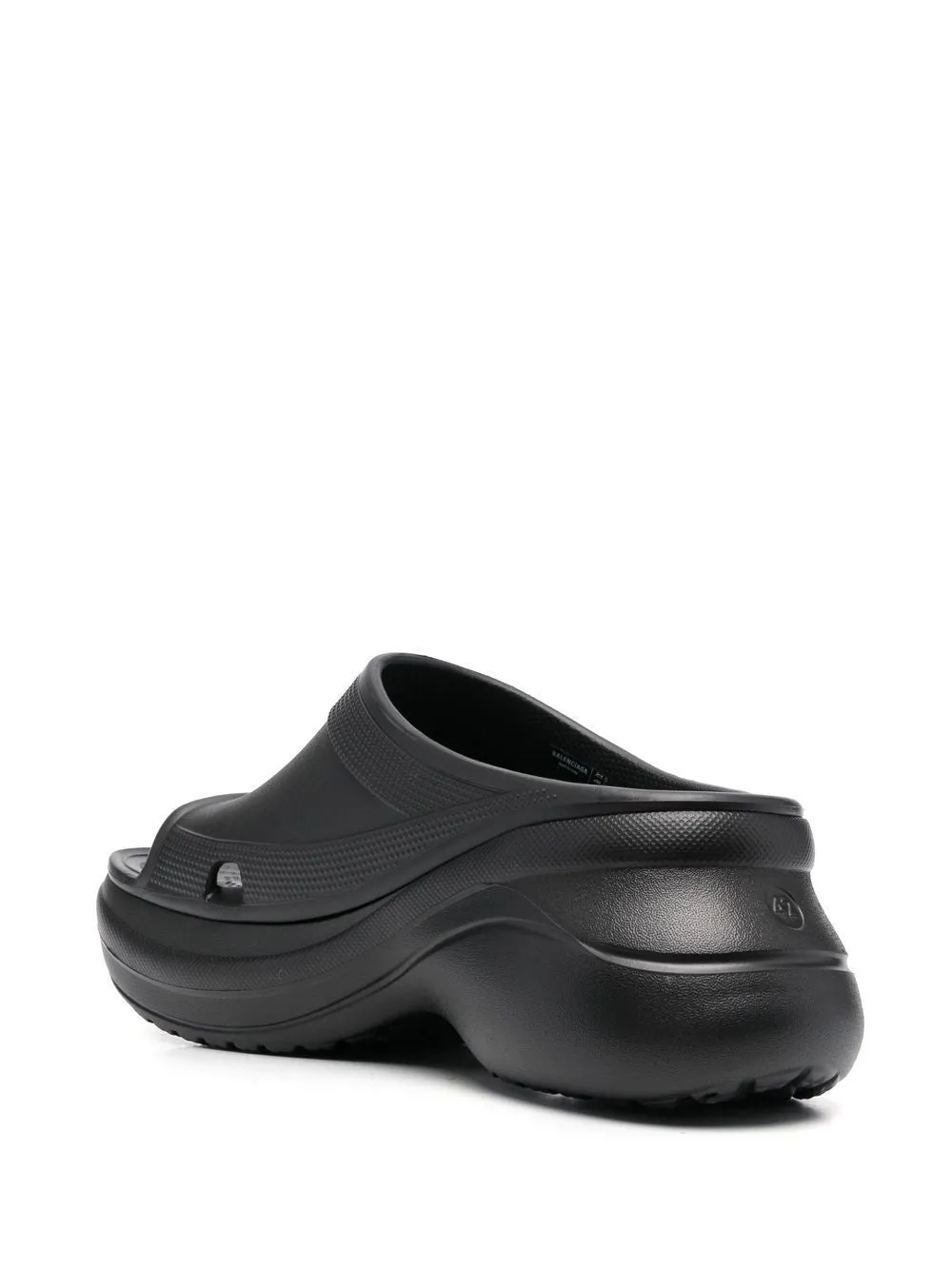 BALENCIAGA Black Croc Slide Sandals for Women