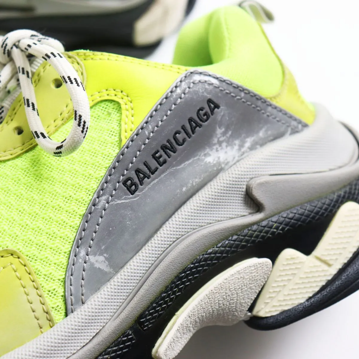 Balenciaga Triple S Sneakers Neon Yellow Gray