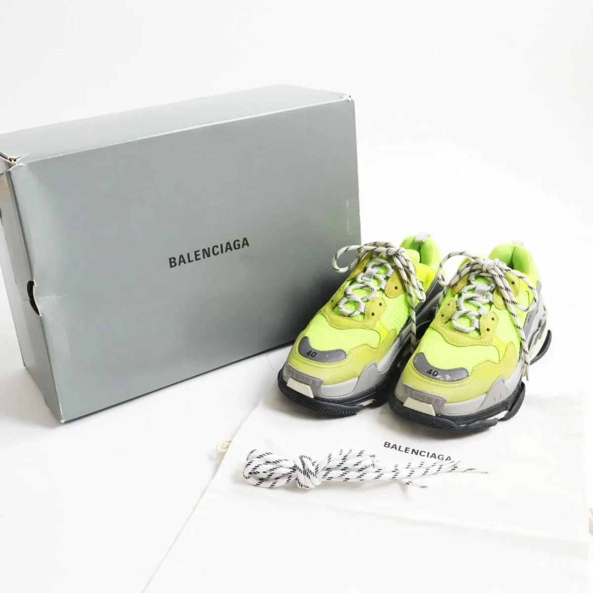 Balenciaga Triple S Sneakers Neon Yellow Gray