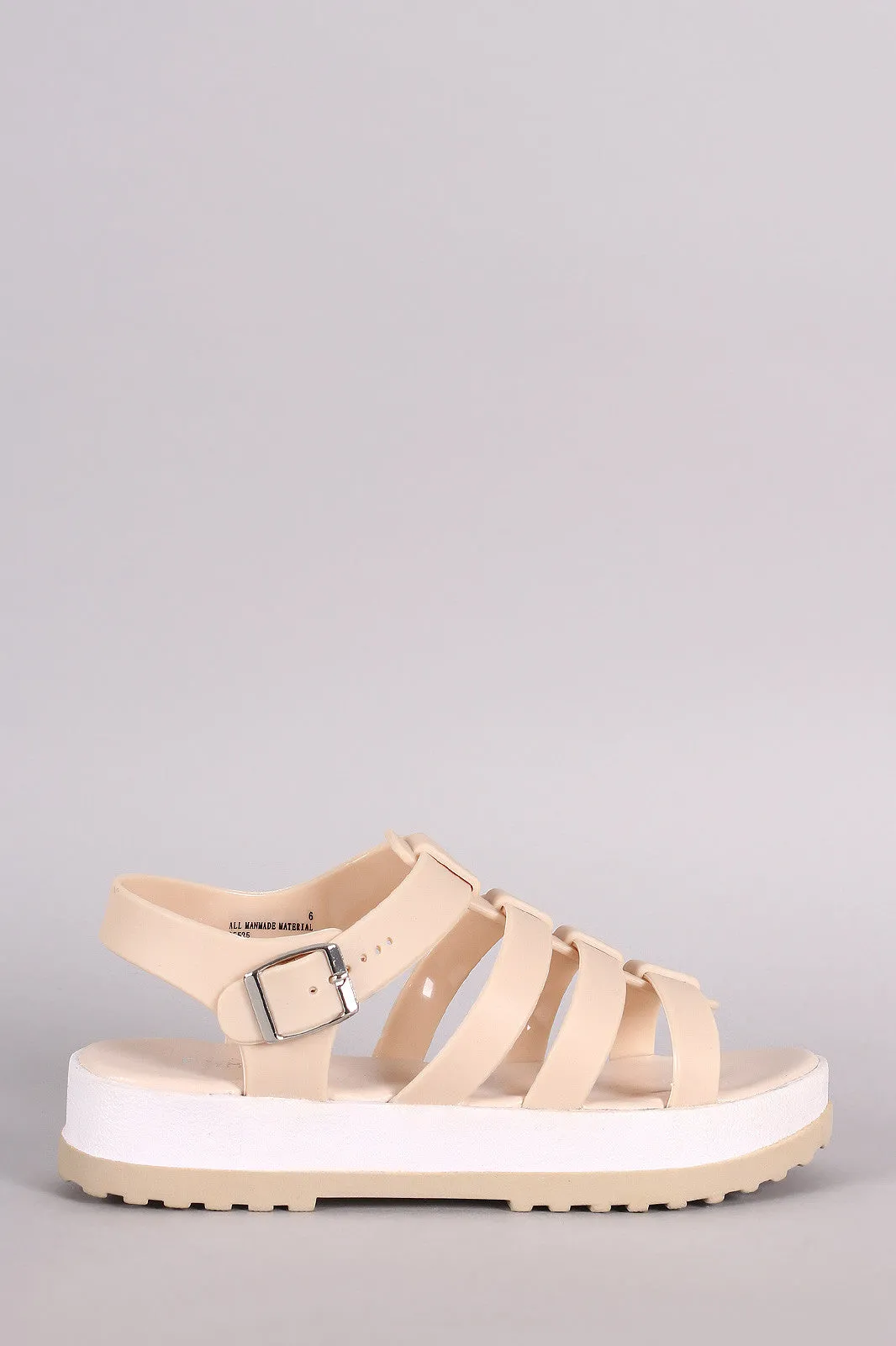 Bamboo Jelly Open Toe Fisherman Flatform Sandal