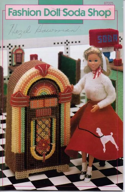 Barbie Soda Shop Restaurant Furniture Fashion Doll Plastic Canvas Pattern Annie's Attic 1989