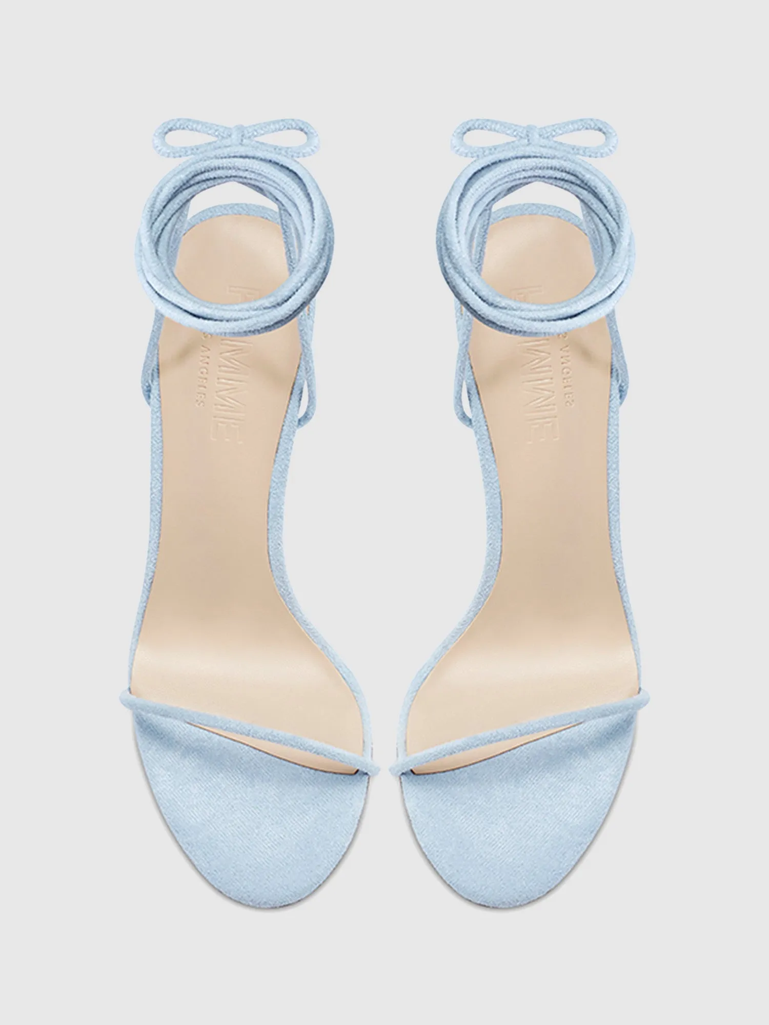 Barely There Lace Up Heel - Powder Blue