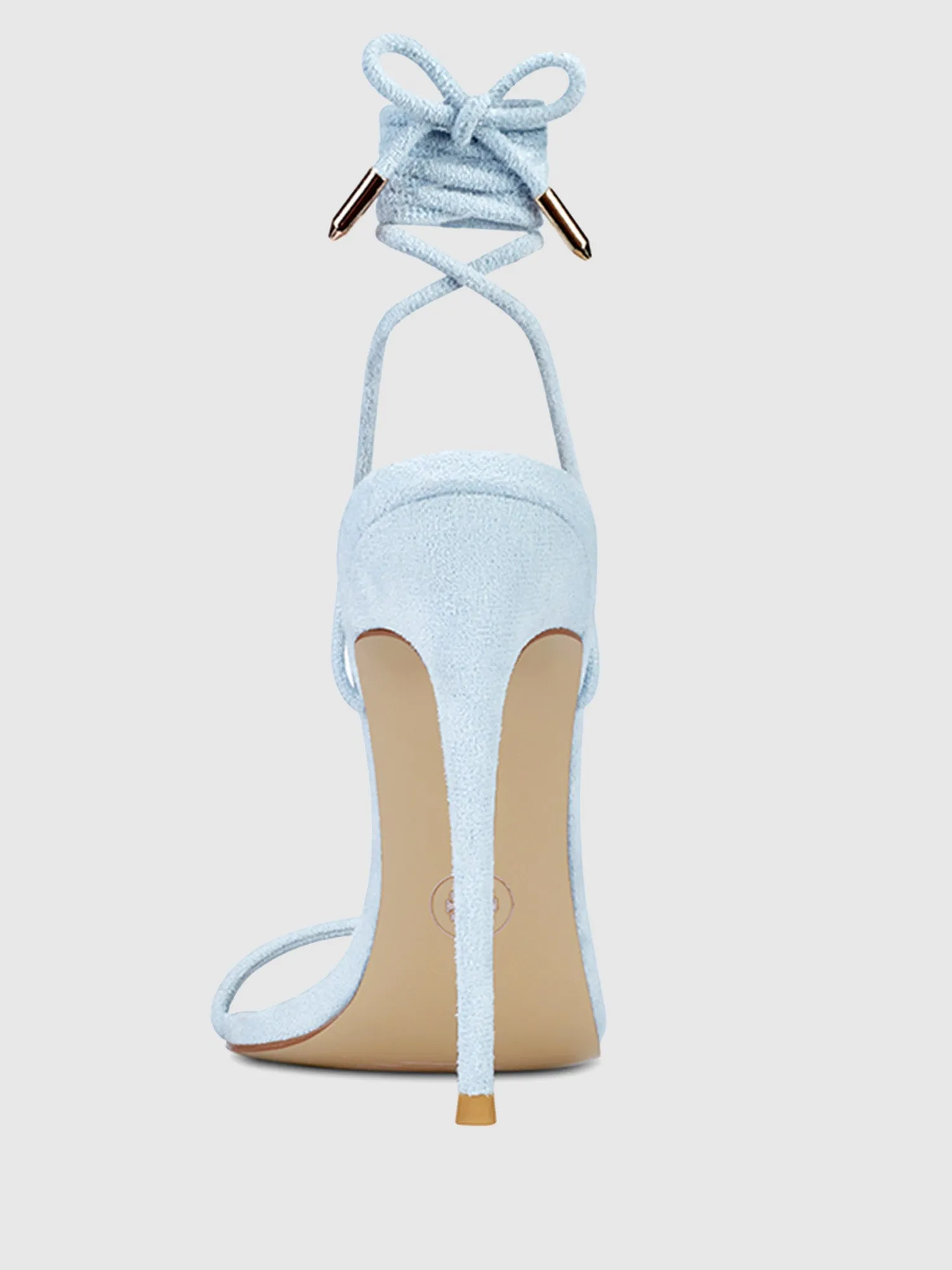 Barely There Lace Up Heel - Powder Blue