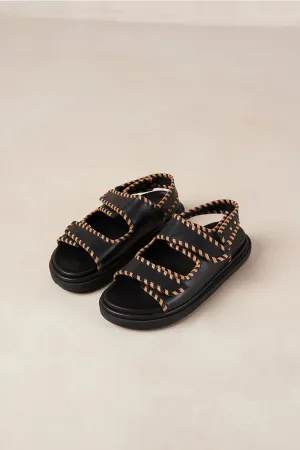 Barrel Black Tan Sandals