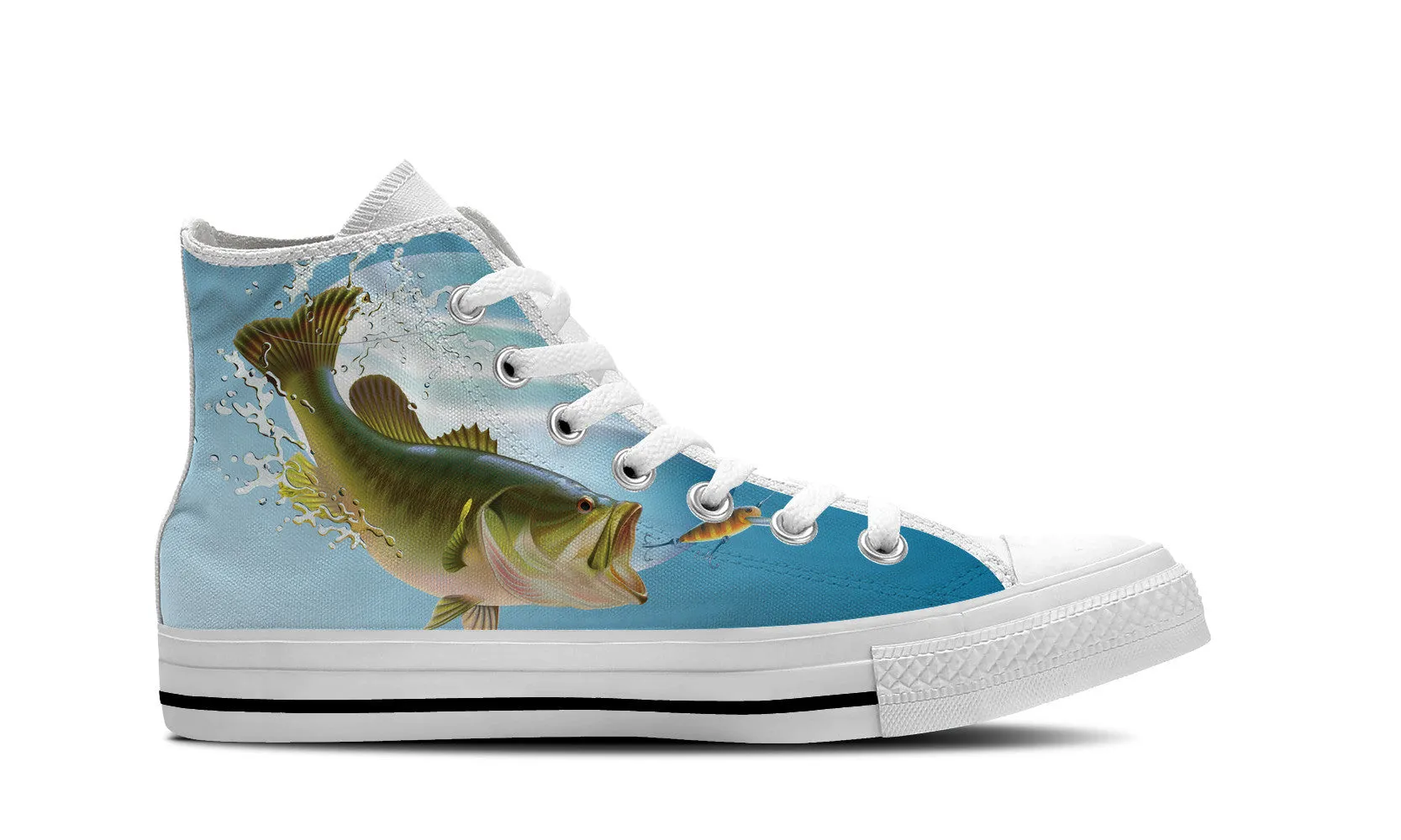 Bass Fishing High Top Shoes