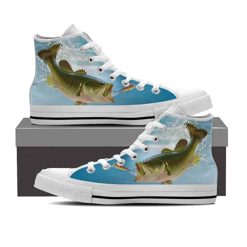 Bass Fishing High Top Shoes